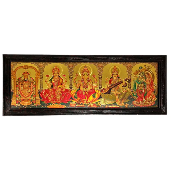 Five Gods Beeding Photo Frame | Lamination Picture Frame for Home