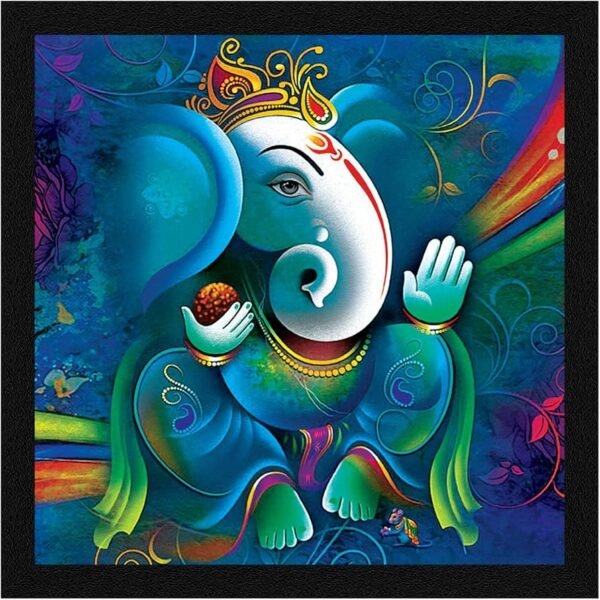 Hindu God Lord Ganesha Abstract Single Piece Art R18