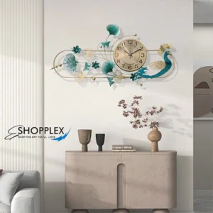 Peacock Design With Clock Metal Art CL30