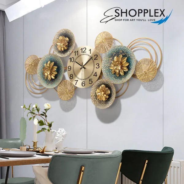 Luxury Modern Metal Wall Clock 3D Home Decor Art CL26