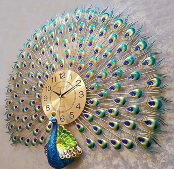 Large Peacock Wall Clock Wall Art CL40