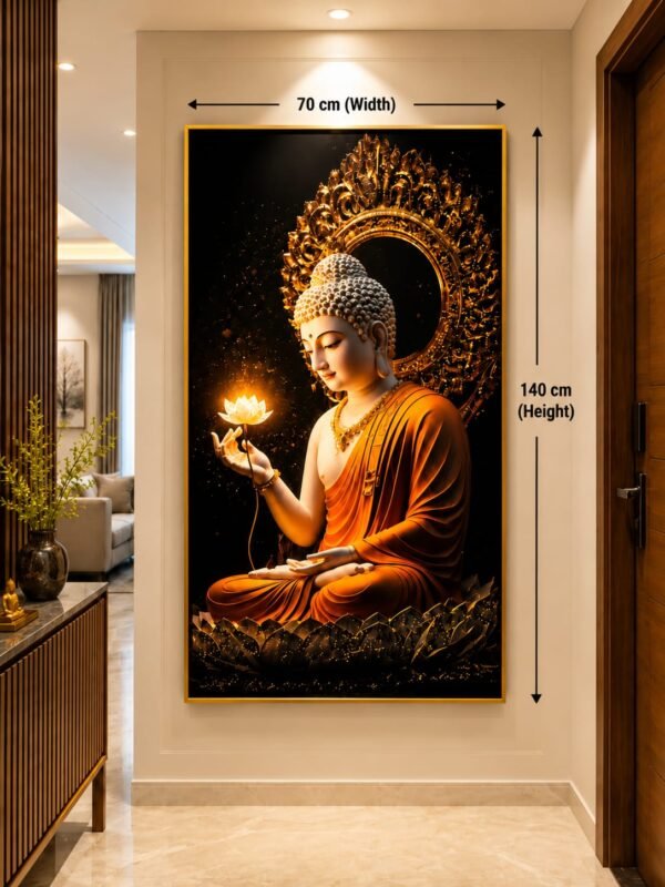 Golden Buddha Serenity – Premium Aluminium Framed Porcelain Art