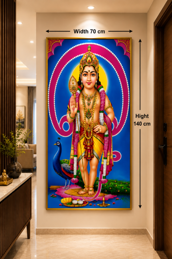 Lord Murugan Divine Grace – Premium Aluminium Framed Porcelain Art